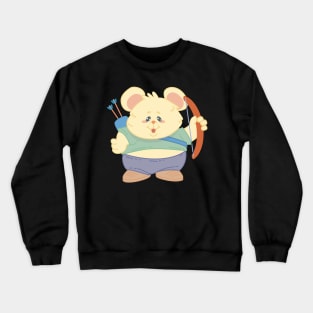 Archery Cute Hamster Rat Player - Kids gift product Crewneck Sweatshirt